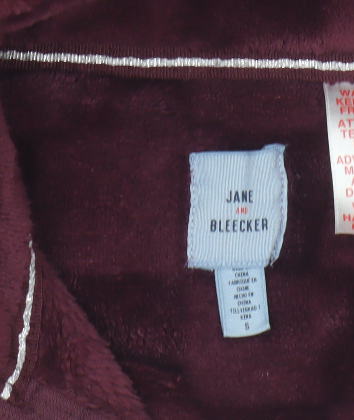 Jane and Bleecker Womens Burgundy Fleece Pyjama Set S Winter Warm Loungewear