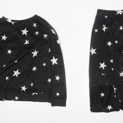 Marks and Spencer Women's Black Star Satin Pyjama Set L