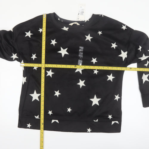 Marks and Spencer Women's Black Star Satin Pyjama Set L