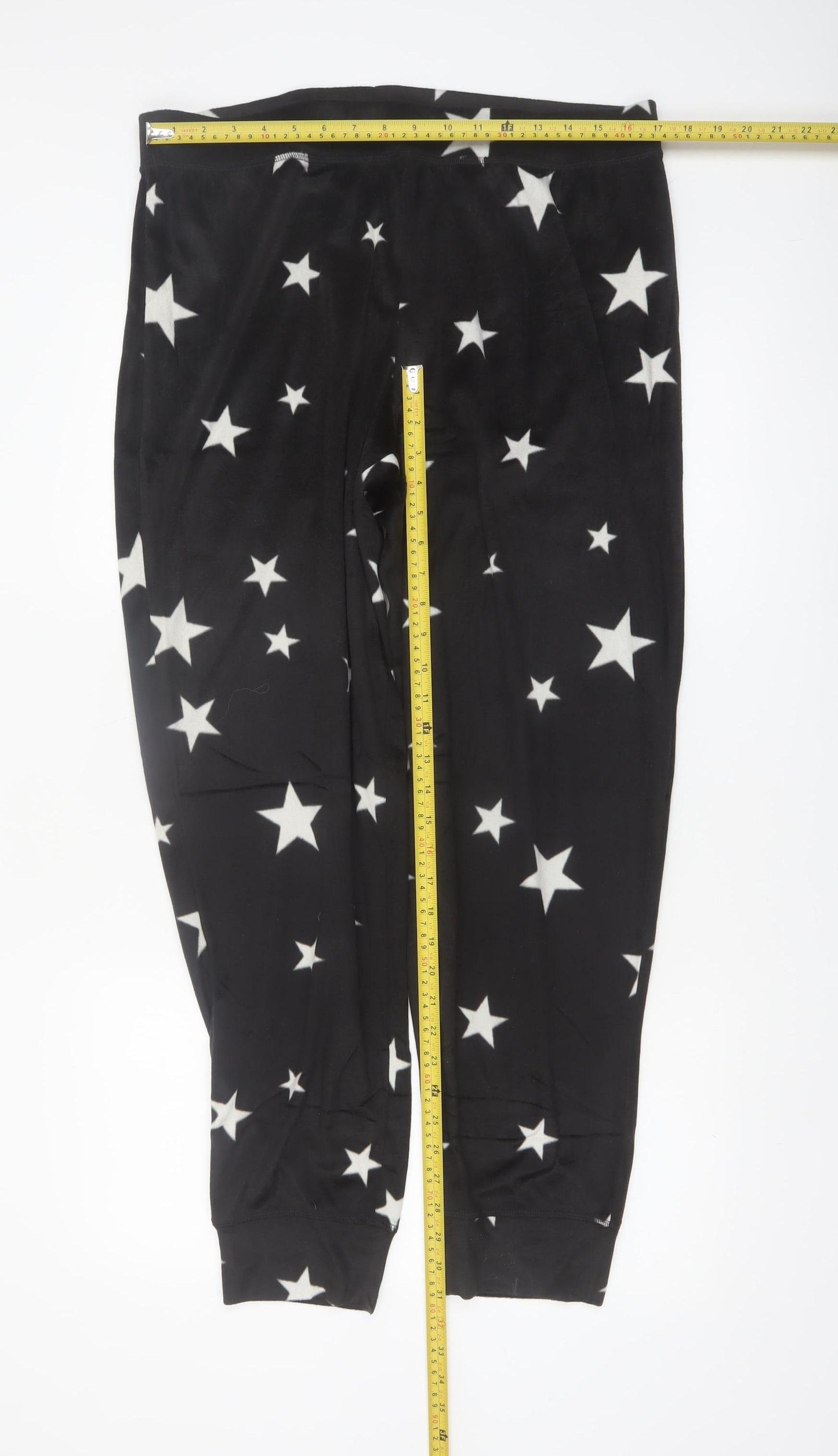 Marks and Spencer Women's Black Star Satin Pyjama Set L