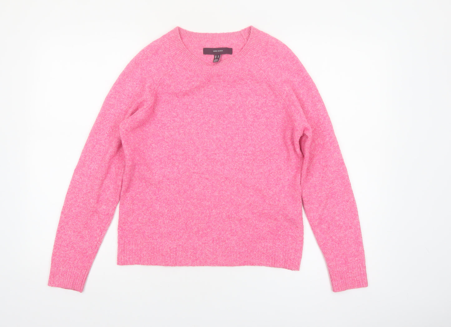 Vero Moda Womens Pink Crew Neck Knit Pullover Jumper XS