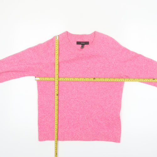 Vero Moda Womens Pink Crew Neck Knit Pullover Jumper XS