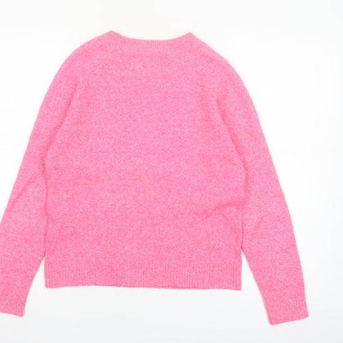 Vero Moda Womens Pink Crew Neck Knit Pullover Jumper XS