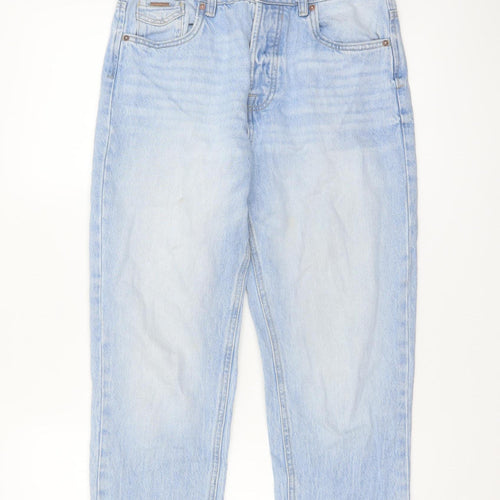 Stradivarius Women's Blue Mom Jeans Size 10 High Waist Denim