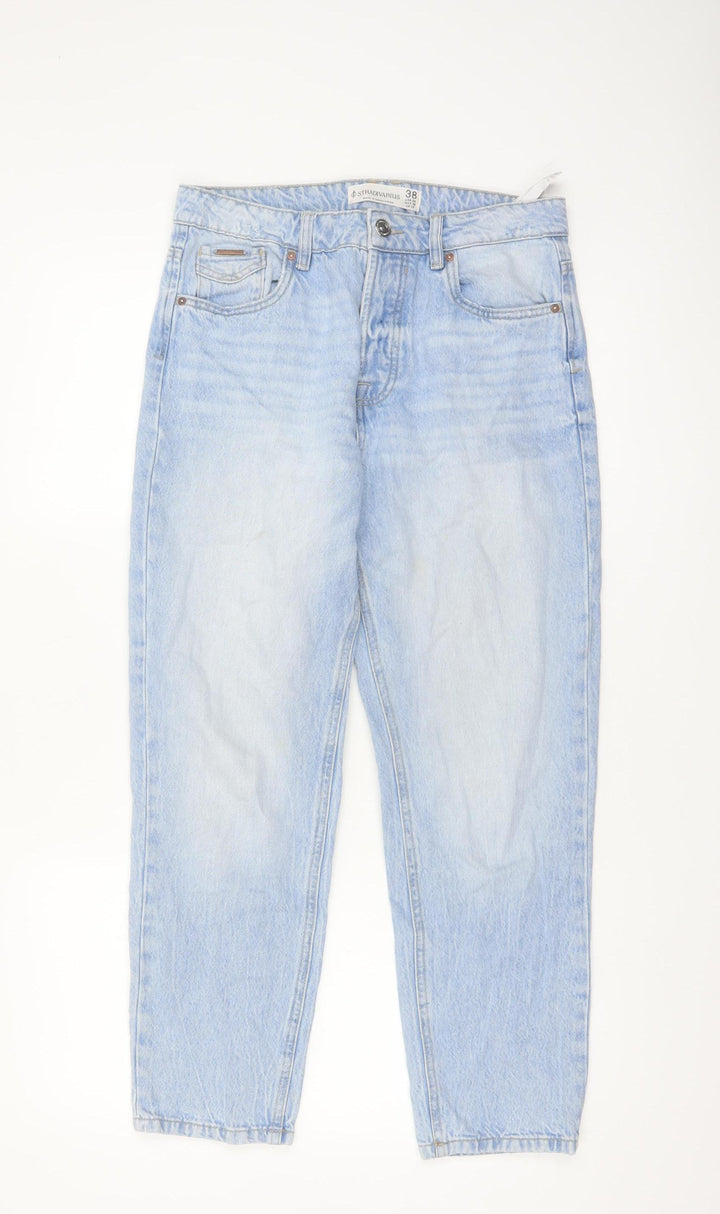 Stradivarius Women's Blue Mom Jeans Size 10 High Waist Denim