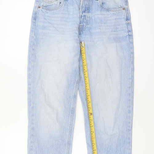 Stradivarius Women's Blue Mom Jeans Size 10 High Waist Denim