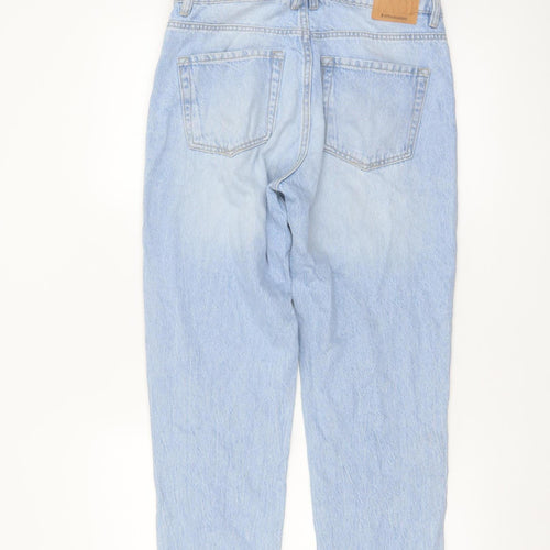 Stradivarius Women's Blue Mom Jeans Size 10 High Waist Denim