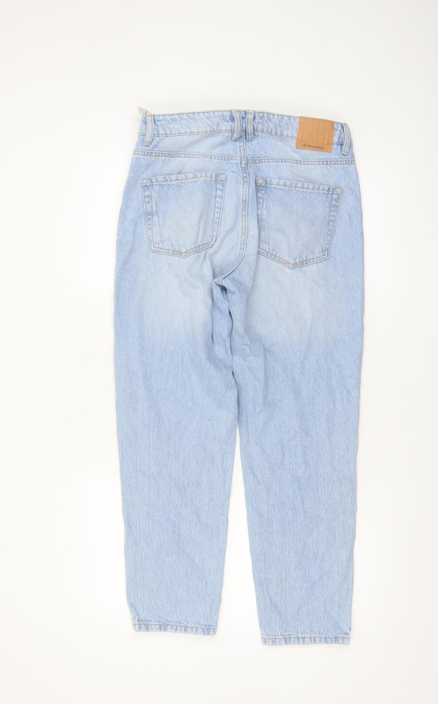 Stradivarius Women's Blue Mom Jeans Size 10 High Waist Denim