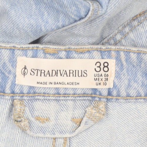 Stradivarius Women's Blue Mom Jeans Size 10 High Waist Denim