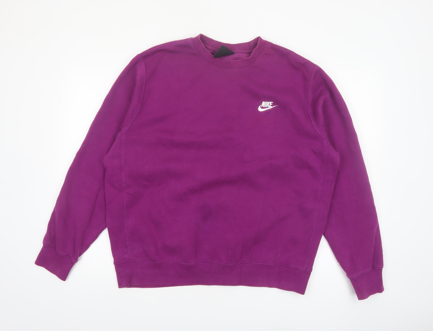 Nike Men's Purple Crew Neck Fleece Sweatshirt L Regular Fit