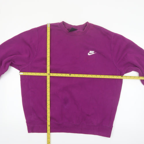 Nike Men's Purple Crew Neck Fleece Sweatshirt L Regular Fit