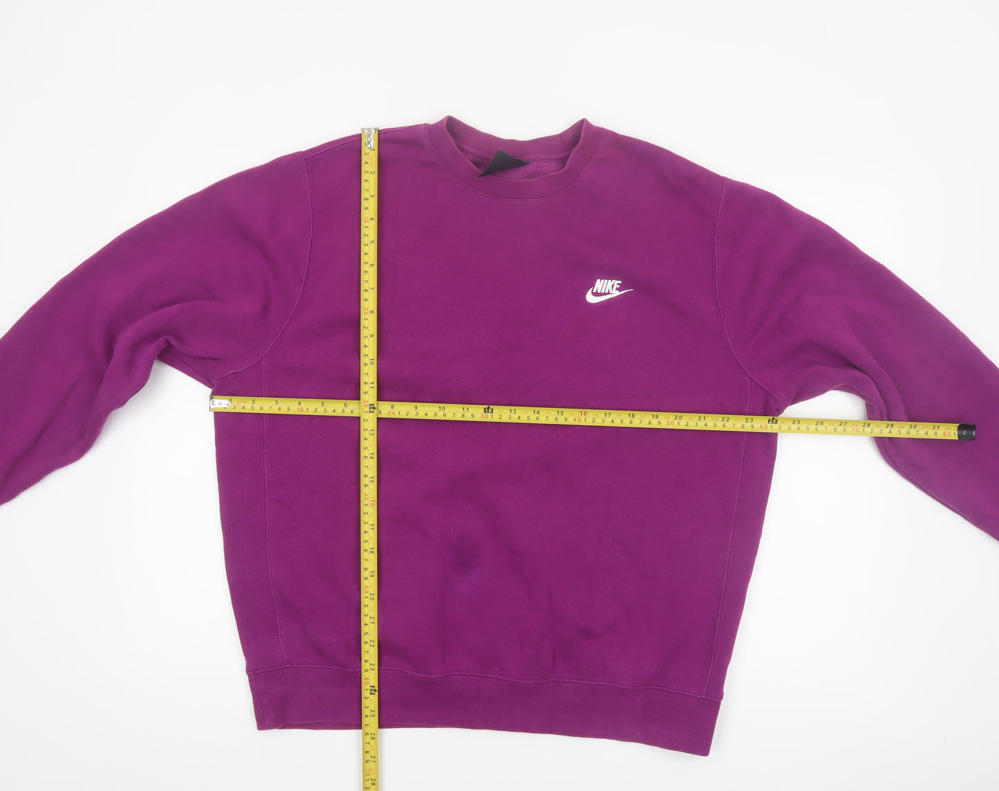 Nike Men's Purple Crew Neck Fleece Sweatshirt L Regular Fit