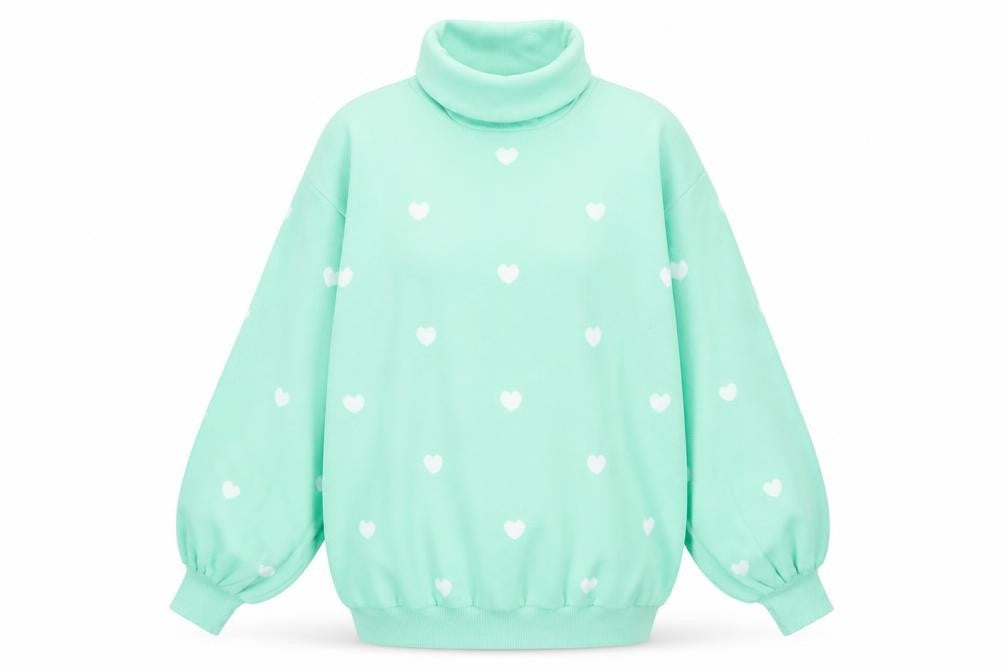 Front view of Heartbreak Women's Green Roll Neck jumper, size 12