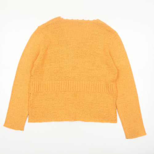 Ann Marie Women's Orange Knit Button Cardigan Size 12