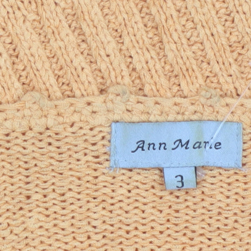Ann Marie Women's Orange Knit Button Cardigan Size 12