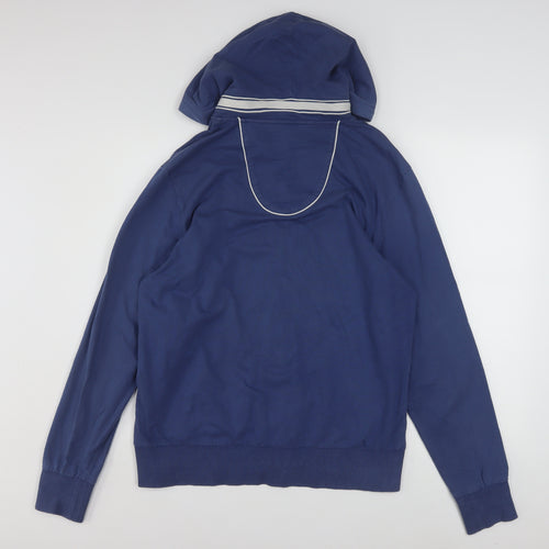 Hugo Boss Men's Blue Full Zip Hoodie Size L Jersey Cotton