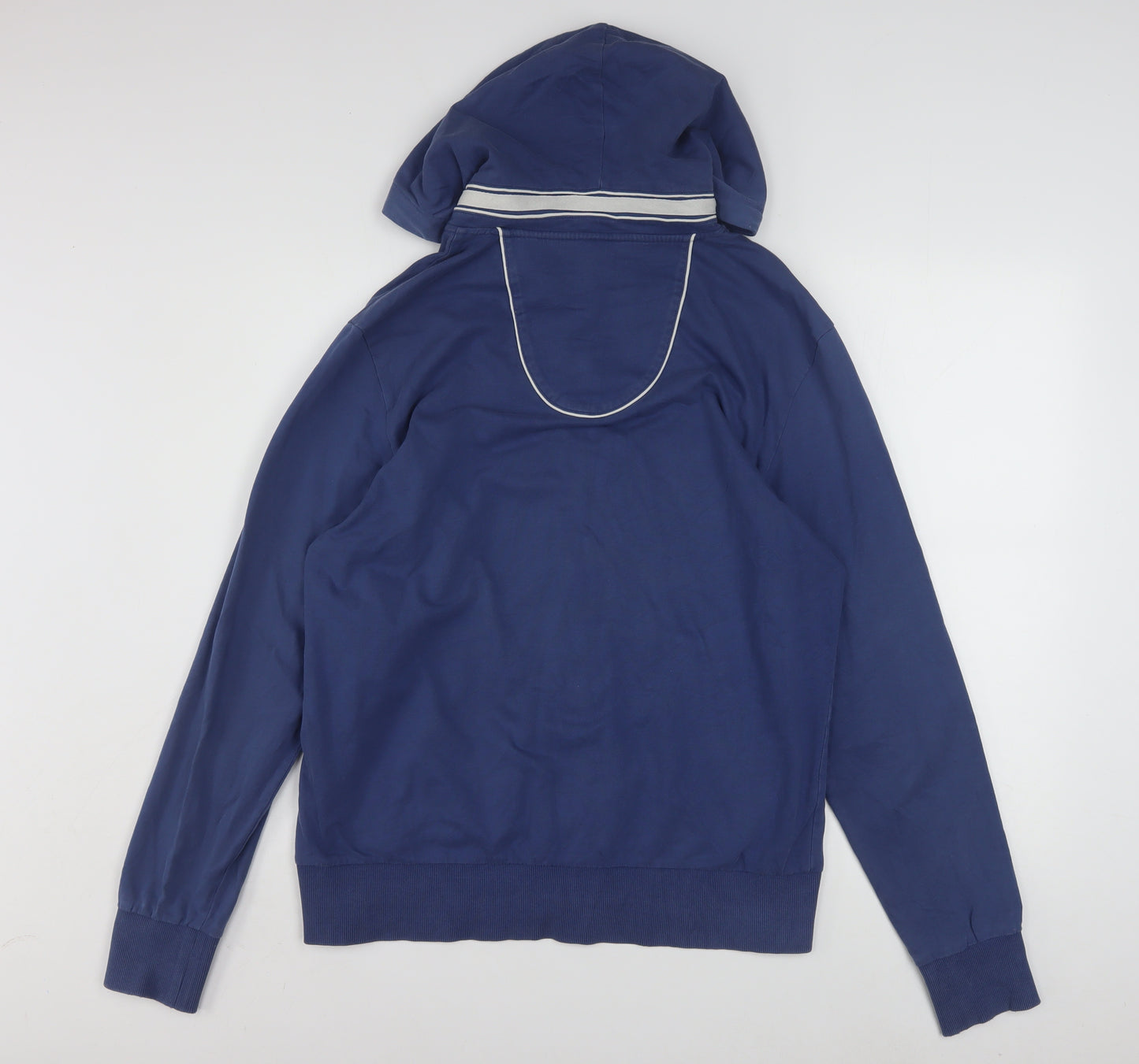 Hugo Boss Men's Blue Full Zip Hoodie Size L Jersey Cotton