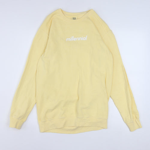 Comfort Colors Men's Yellow Millennial Sweatshirt Small Cotton Blend