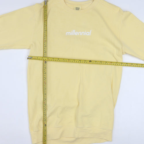 Comfort Colors Men's Yellow Millennial Sweatshirt Small Cotton Blend