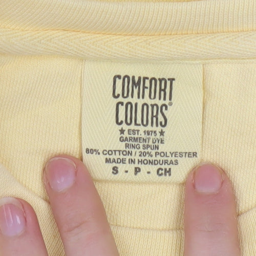 Comfort Colors Men's Yellow Millennial Sweatshirt Small Cotton Blend