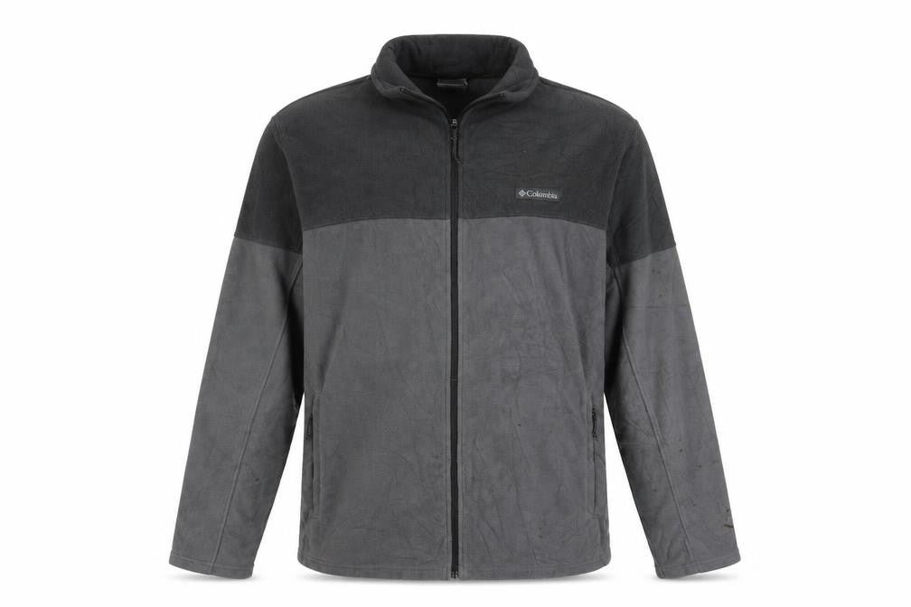 Front view of Columbia Men's Grey XL Fleece Full Zip Basic Jacket