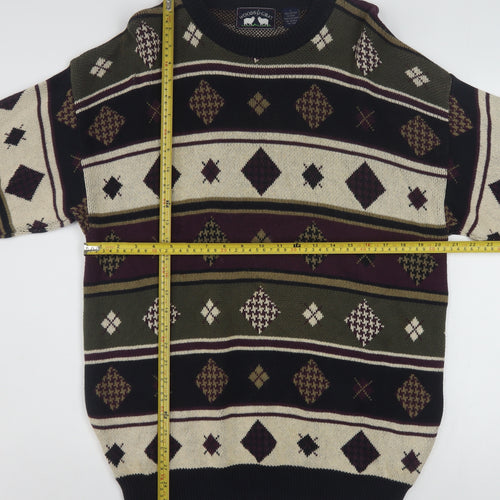 Woods & Gray Men's Multicoloured Cotton Argyle Jumper L