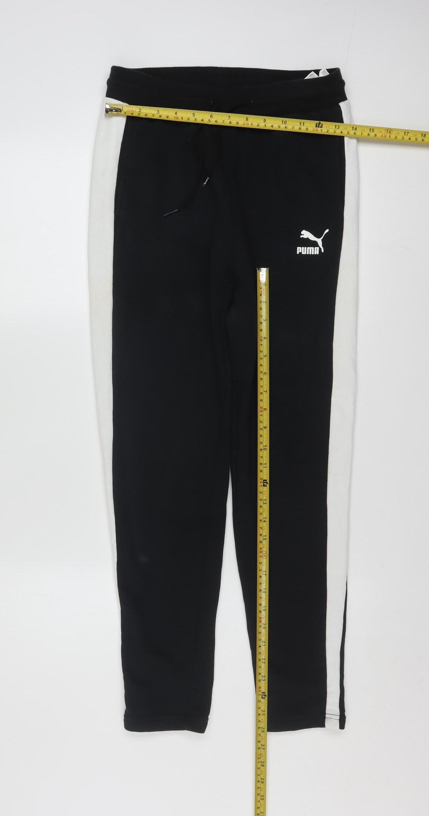 Puma Womens Black Jogger Trousers Size 8 Slim Fit Stretch Cotton