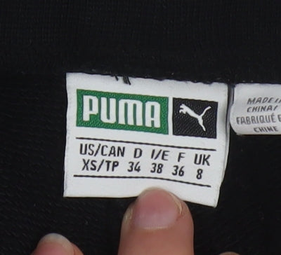 Puma Womens Black Jogger Trousers Size 8 Slim Fit Stretch Cotton