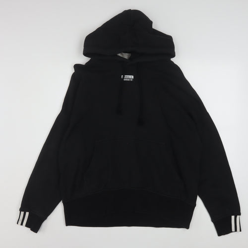 Adidas Women Black Size 14 Pullover Hoodie Cotton Blend Casual