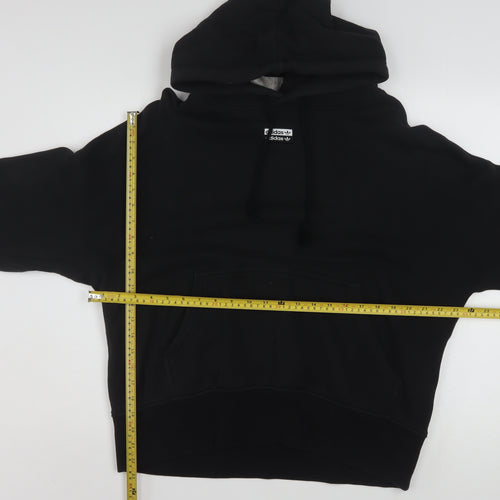 Adidas Women Black Size 14 Pullover Hoodie Cotton Blend Casual