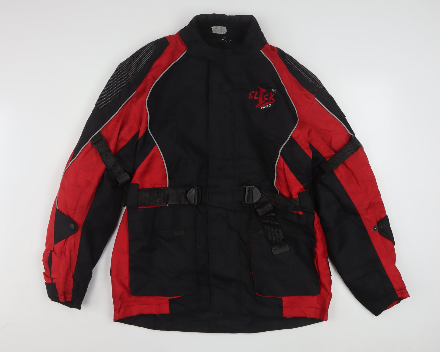 Slick Moto Men's Black Red Waterproof Motorcycle Jacket Size L