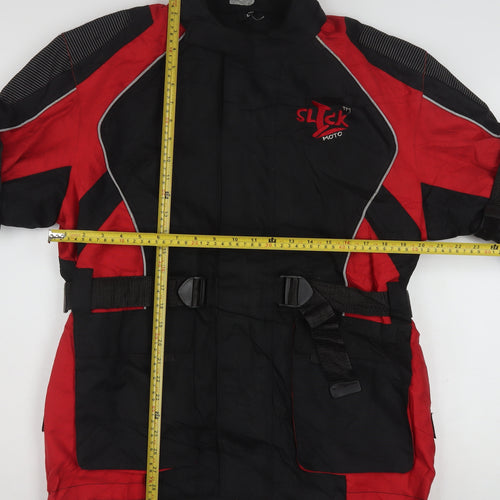 Slick Moto Men's Black Red Waterproof Motorcycle Jacket Size L