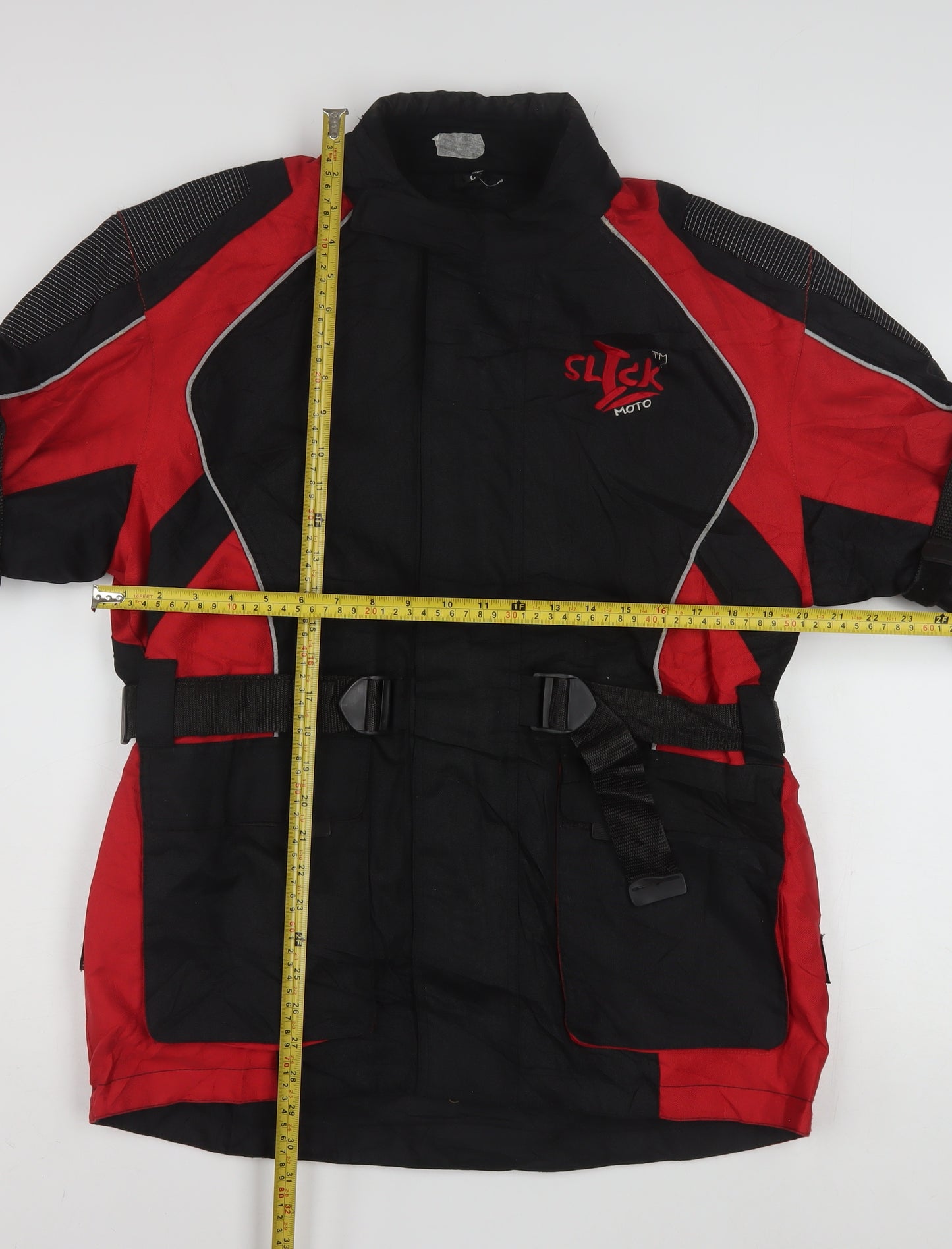 Slick Moto Men's Black Red Waterproof Motorcycle Jacket Size L