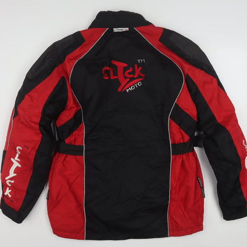 Slick Moto Men's Black Red Waterproof Motorcycle Jacket Size L
