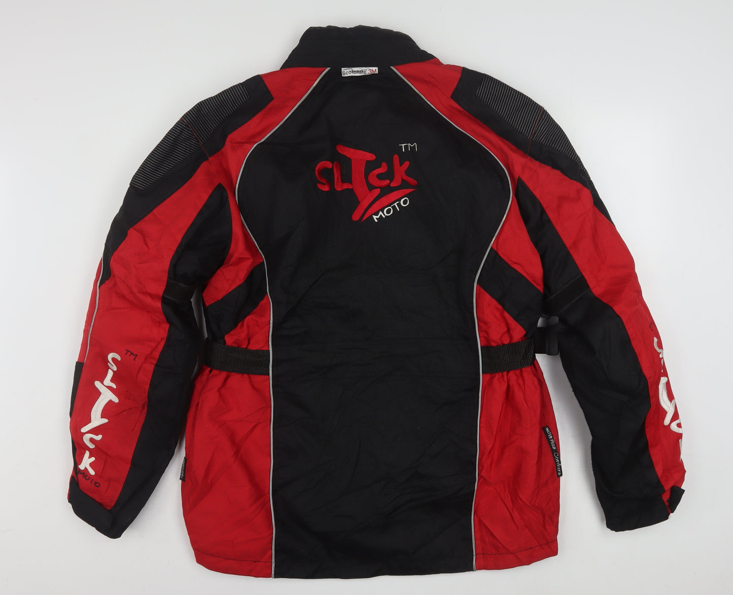 Slick Moto Men's Black Red Waterproof Motorcycle Jacket Size L