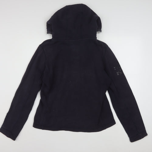 Napapijri Womens Black Full Zip Hoodie XL Lined Casual Sweatshirt