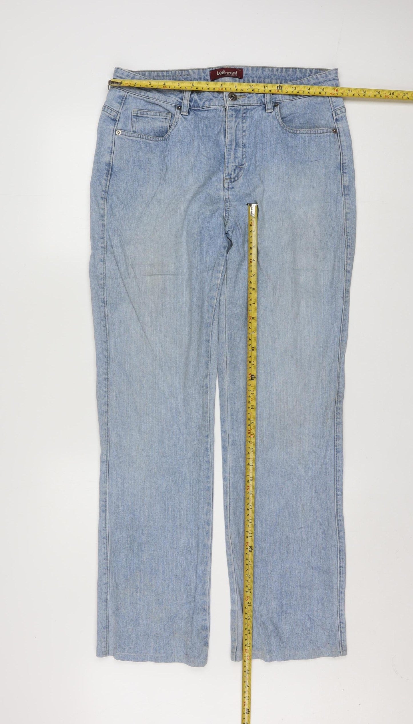 Lee Riveted Women's Blue Straight Leg Jeans Size 12 Regular Fit