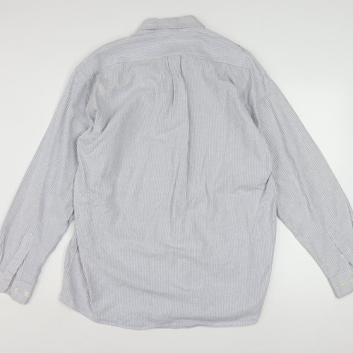 Ralph Lauren Men's Blue Striped Cotton Classic Button-Down Shirt 17/34
