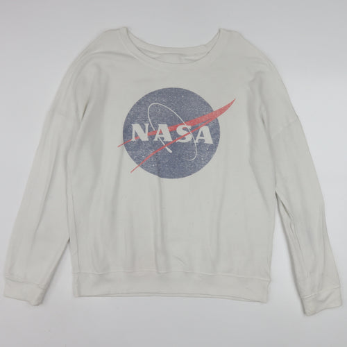 Zoe + Liv Women's White NASA Graphic Pullover Sweatshirt XL