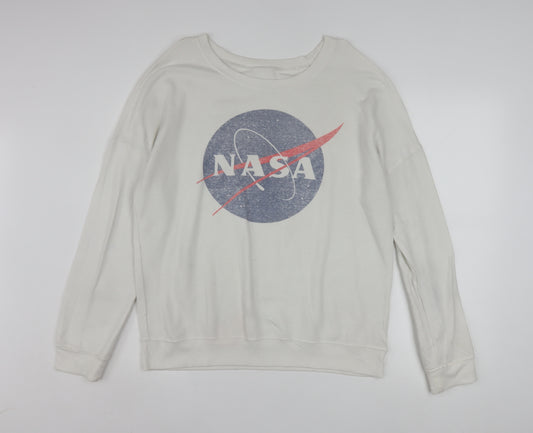 Zoe + Liv Women's White NASA Graphic Pullover Sweatshirt XL