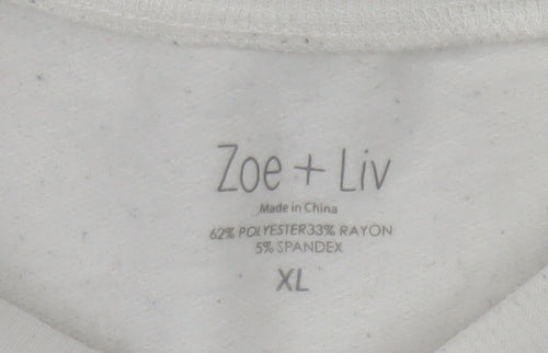 Zoe + Liv Women's White NASA Graphic Pullover Sweatshirt XL