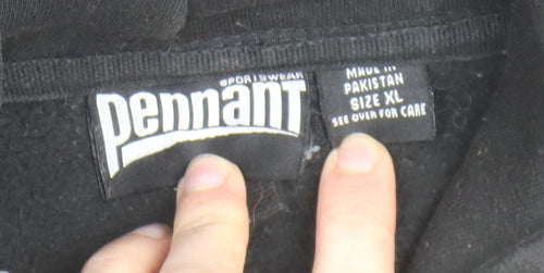 Pennant Men's Black XL Pullover Hoodie Track & Field Sports Fleece