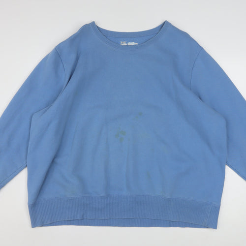Just My Size Women Blue 3X Relaxed Fit Pullover Sweatshirt