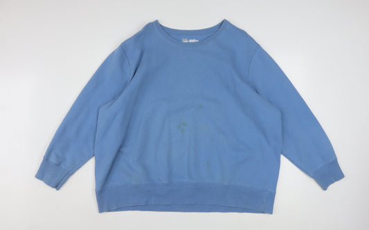 Just My Size Women Blue 3X Relaxed Fit Pullover Sweatshirt
