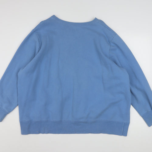 Just My Size Women Blue 3X Relaxed Fit Pullover Sweatshirt