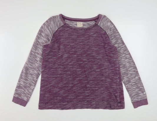Champion Women's Purple Marl Long Sleeve Pullover Sweatshirt XL