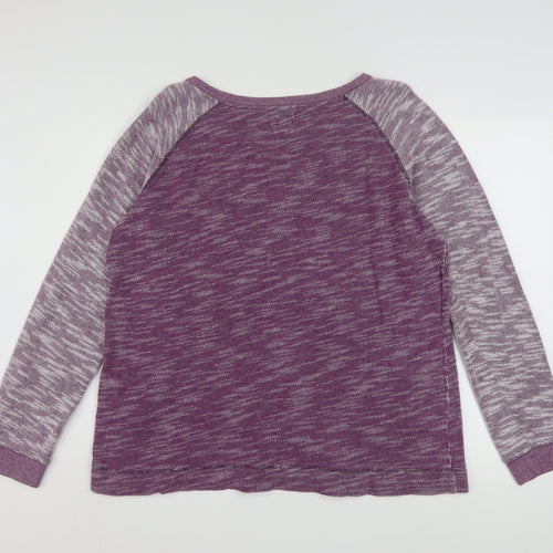 Champion Women's Purple Marl Long Sleeve Pullover Sweatshirt XL