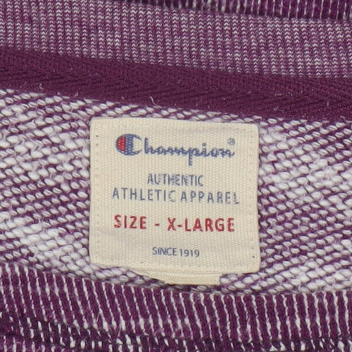 Champion Women's Purple Marl Long Sleeve Pullover Sweatshirt XL