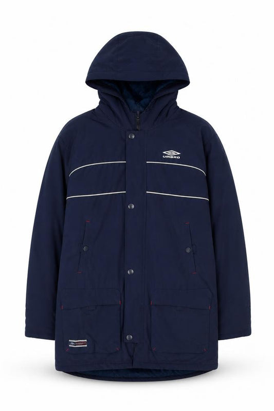 Umbro Boys Blue Hooded Parka Coat 12-13 Years Full Zip Water Resistant
