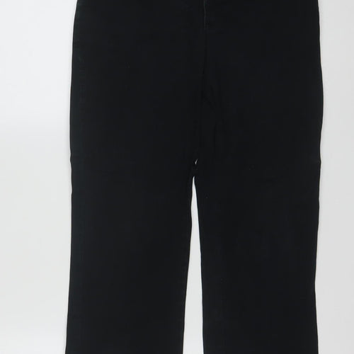 Lee Comfort Women's Black Petite S Stretch Cotton Chino Trousers